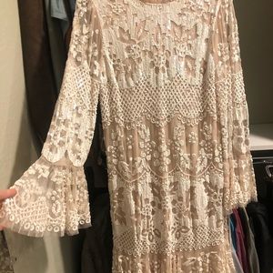 Sequence wedding dress from anthropology